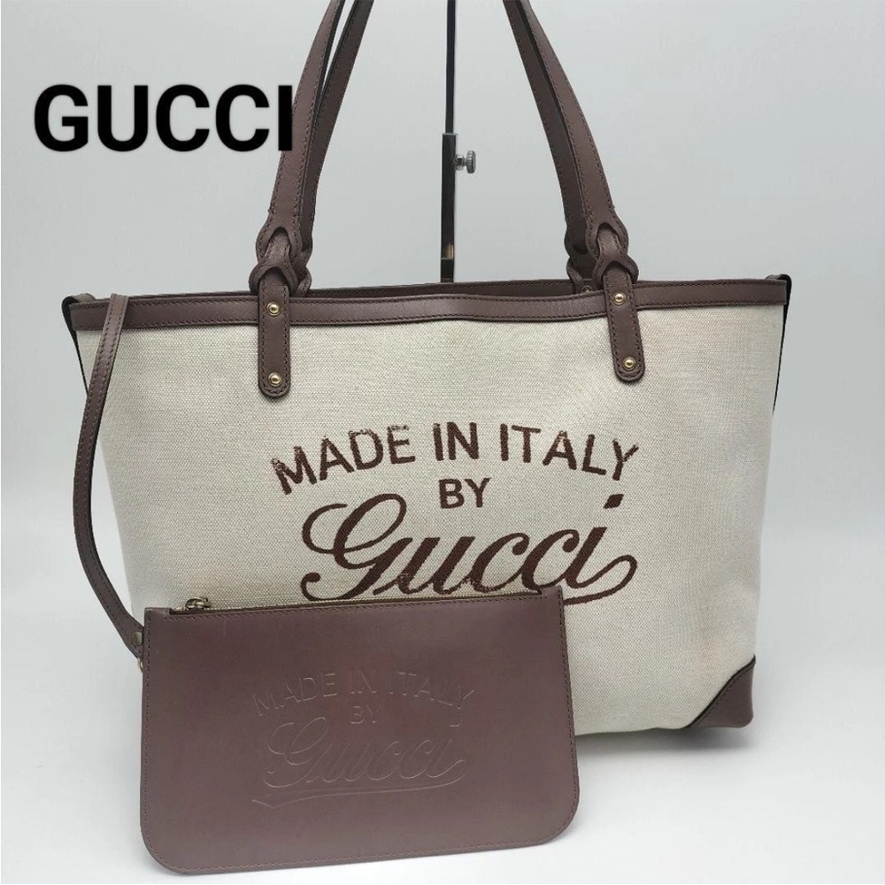 Gucci Brown and Cream Women's Tote Bag Set